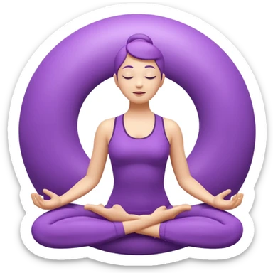Yoga Breathing 3d Icon with color of A781F3 sticker