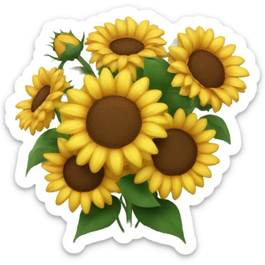 Roses and sunflower bouquet  sticker