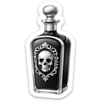 an elegant black poison bottle sticker