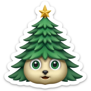sapin avec yeux de biche sticker