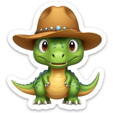 dinosaur with a cowboyhat sticker