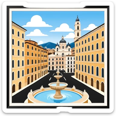 piazza di spagna with barcaccia view from up above
no square style no frame png style 
no squared only building sticker