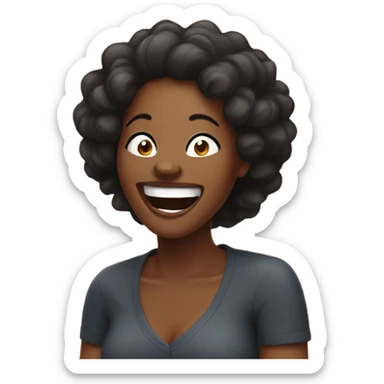 Black woman laughing hysterically  sticker