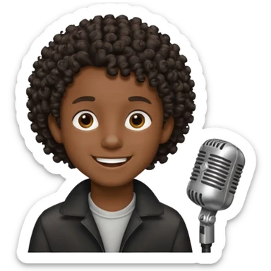 boy singer black person sticker