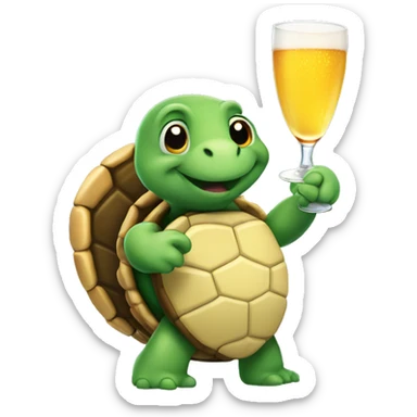 Turtle toasting a cheers! sticker