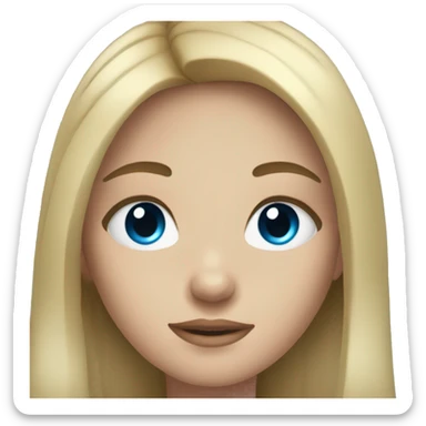 Girl with black long hair and blue eyes sticker