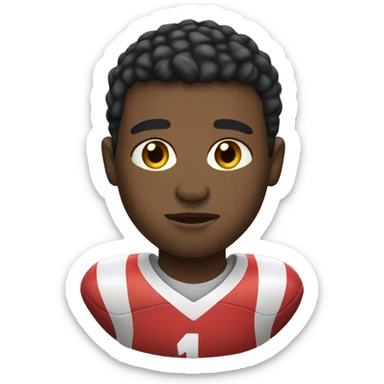 black man with short hair and skin fade in football shirt sticker