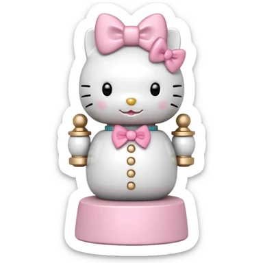 white hello kitty nutcracker sticker