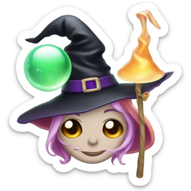 bubbles and witch hat sticker