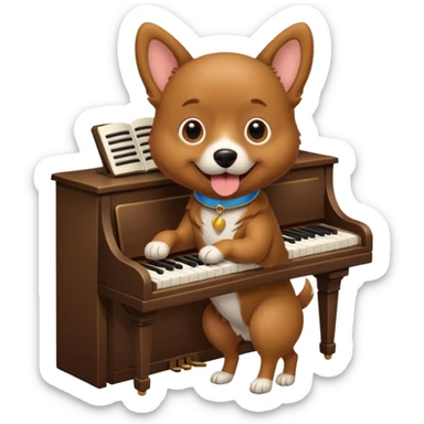 Un chien qui joue du piano sticker