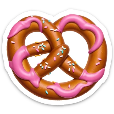 cute pretzel pink sticker