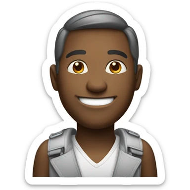 friendly smile but sophisticated and composed sticker