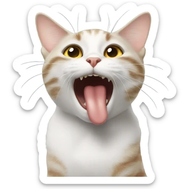 cat licking its behind sticker