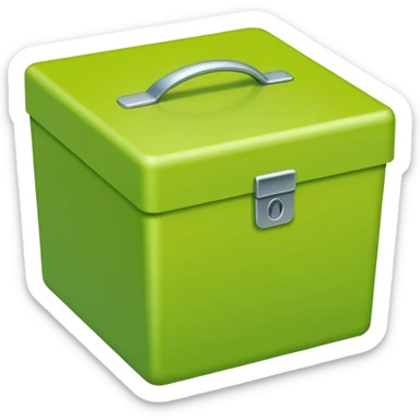 apple style emoji of a short box, light green color, no stickers sticker