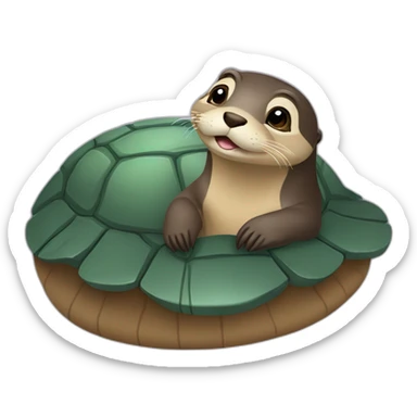 Loutre sur tortue sticker