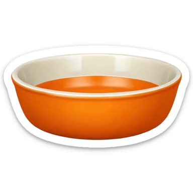 emoji of an orange dog bowl sticker