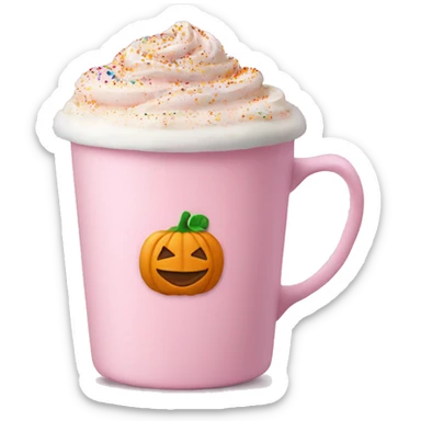 Light pink pumpkin latte with Multicolored Sprinkling sticker