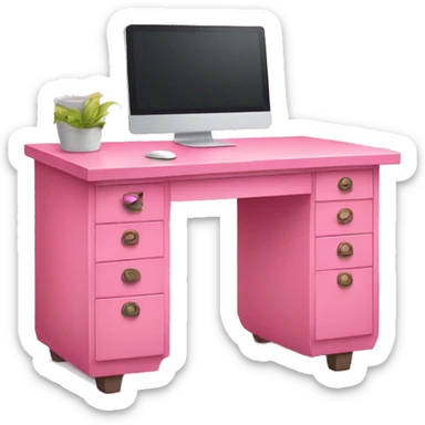 Pink desk  sticker
