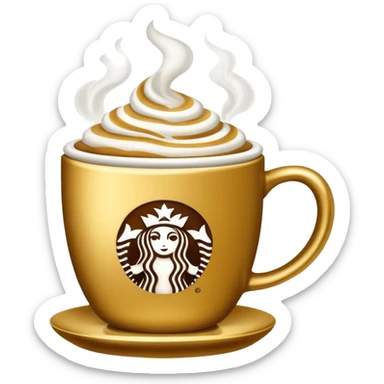 Gold Starbucks coffee sticker
