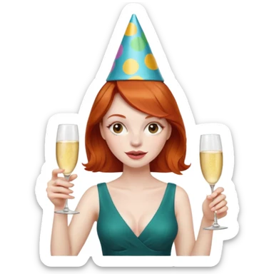 pirate redhead woman drunk sticker