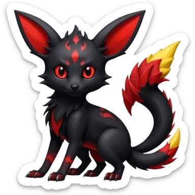  Shiny edgy dark gloomy red gothic cool badass Umbreon-Salandit-Jolteon-fusion sticker