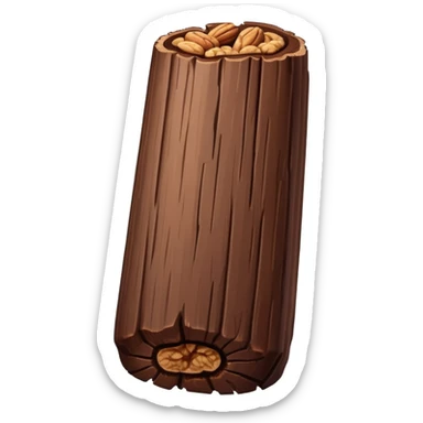 Oblong Tree-log-shaped-chocolate with walnuts  sticker