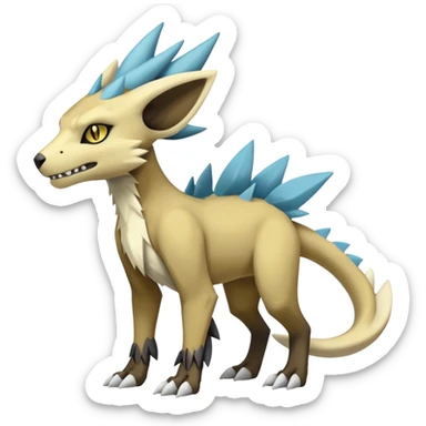 Manectric-Luxray-Cubone-Trico-Marowak-Draco-Fakémon-hybrid-creature (full body), 4 legs sticker