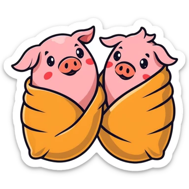 delicious pigs in a blanket appetizer with a cute face sticker