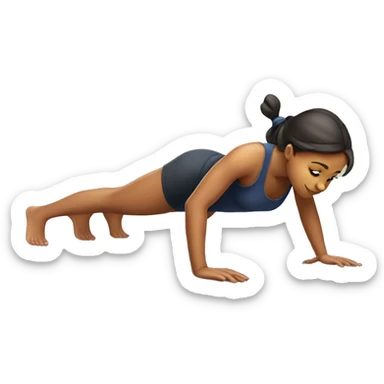 Girl on a mat doing push ups sticker