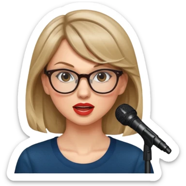 taylor swift with glasses singing sticker