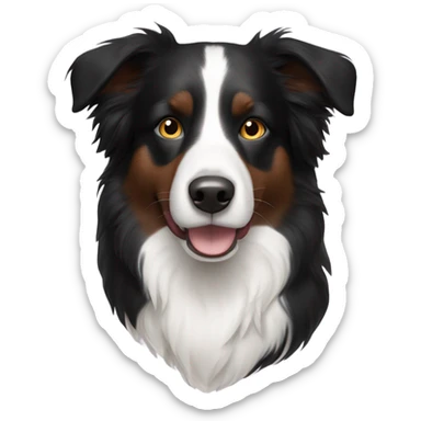 black and white border collie with brown eyes sticker