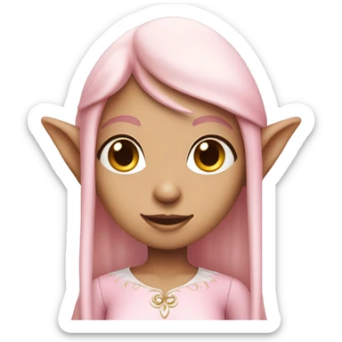 Light pink elf girl sticker