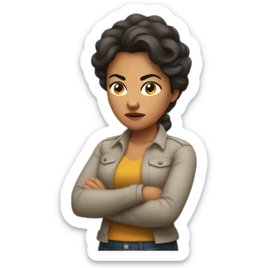 Angry latina woman woman with arms crossed sticker