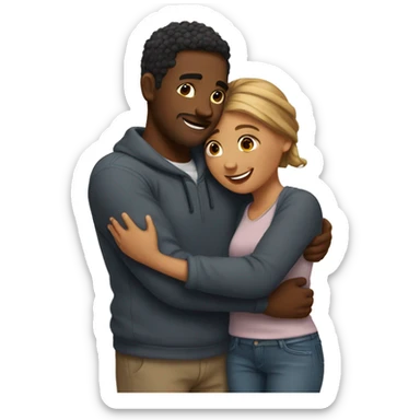 Couple in love hug  sticker