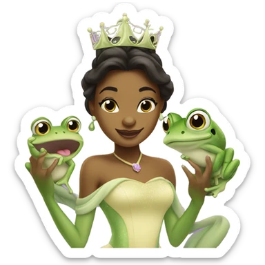 Princess Tiana as a frog  sticker