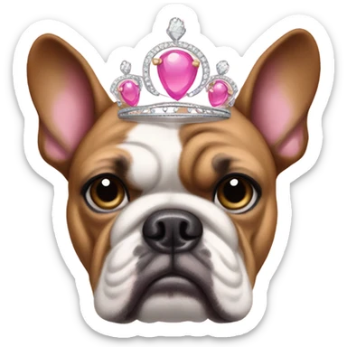 Bulldog princess sticker
