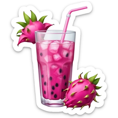 Glass of dragon fruit lemonade sticker