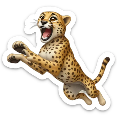 jumping cheeta sticker