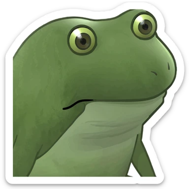 baby oil bottle with a tiny frog sitting on top, bufo frog meme style sticker