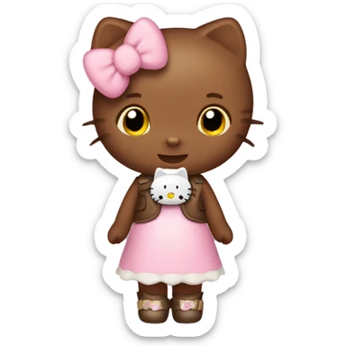Hello kitty with brown hello kitty sticker