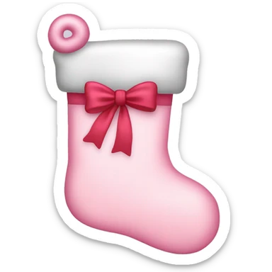  light pink Christmas stocking with bow sticker
