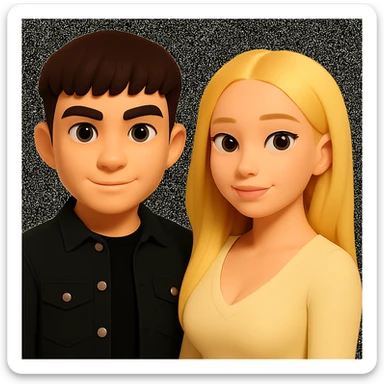 Slightly increase the volume of the upper body of the girl and move the girl to the right, maintaining the style of the image. sticker