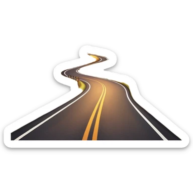 country road with sunset sticker