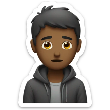 Sad guy waiting for friends to come home sticker