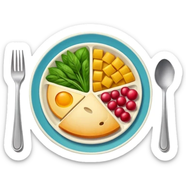 plate of food with cutlery
 sticker