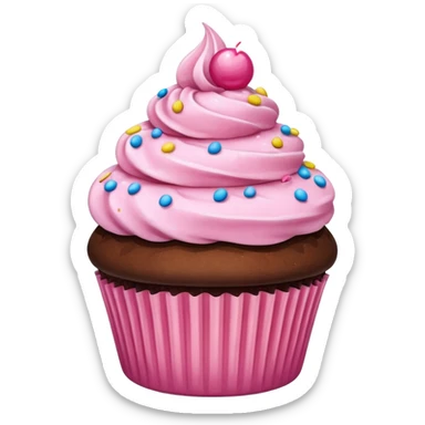 Cupcake with pink icing sticker