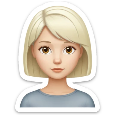 A white Scandinavian woman with a platinum blond bob haircut  sticker