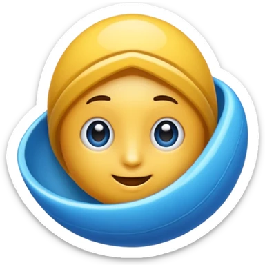 Un emojin de concha de vieira azul  sticker