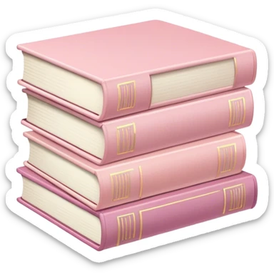 Stack of pale pink books sticker