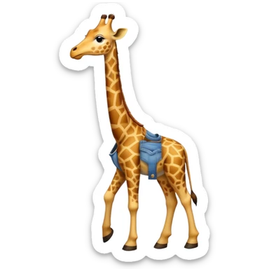 anthropomorphised giraffe wearing jeans and a t-shirt, walking upright sticker